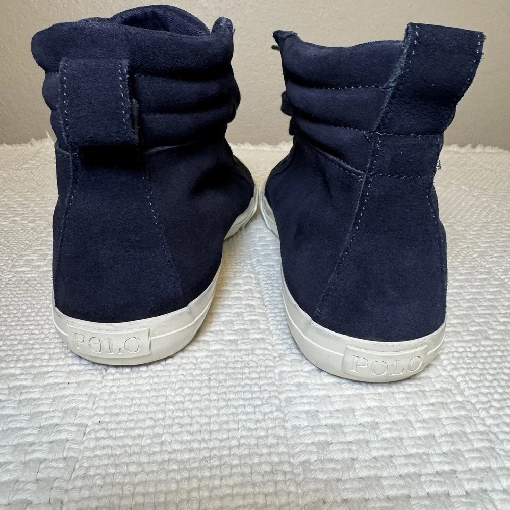 Polo Ralph Lauren Blue Suede GAVEN High Top Sneakers‎ Size 7D
